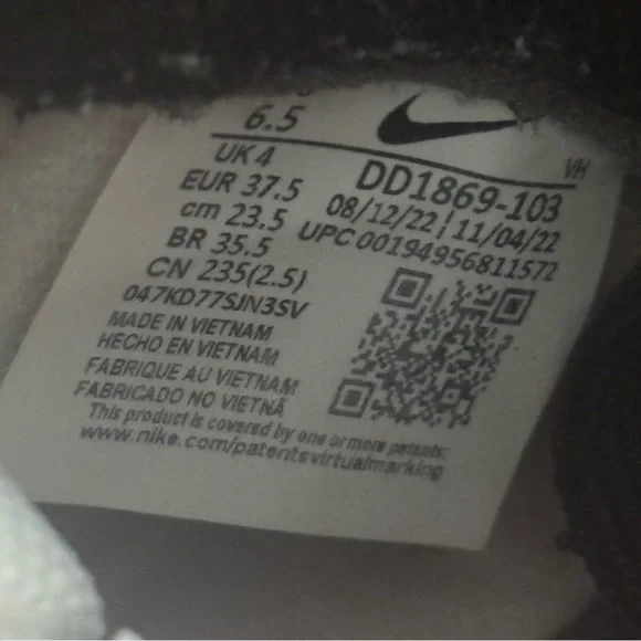 Nike Dunk High Retro Panda Black White University Red Women’s Size 6.5 Sneakers - Picture 7 of 7